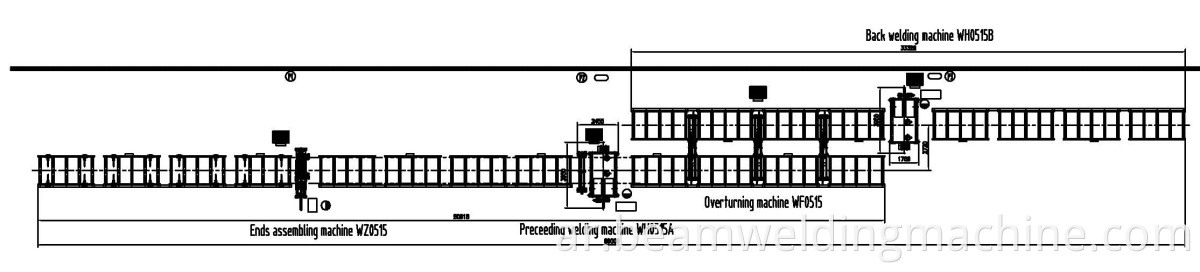 Horizontal line layout drawing (double welders)